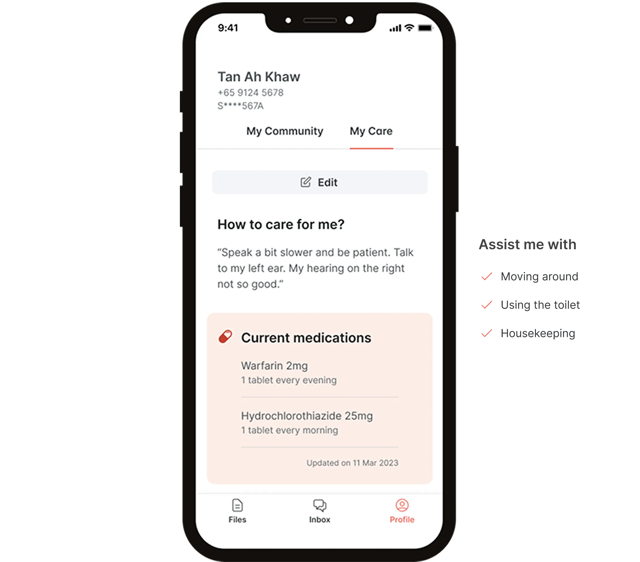 Kaki care profile